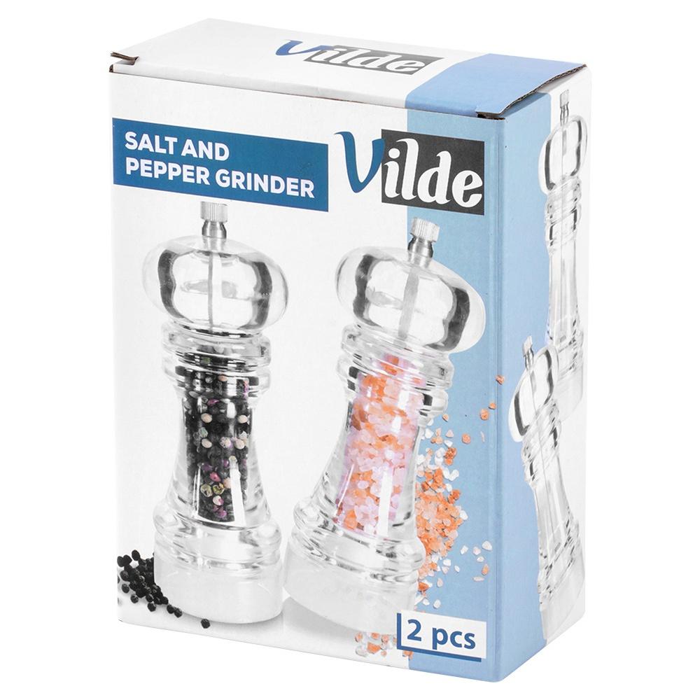 Acrylic pepper and salt mill 16 cm 2 pcs.