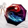 Yin Yang Cosmic Balance: Aesthetic Wall Art DecorUmbrella, Portable 3-Fold Compact Umbrella for Men & Women Gift