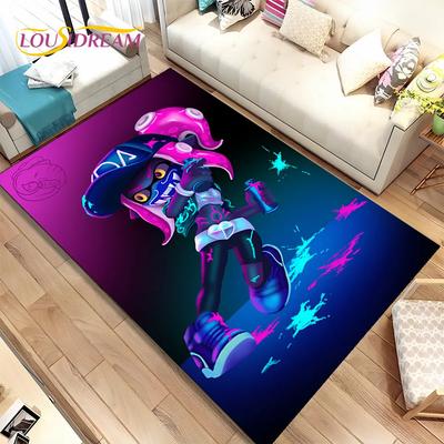 Spiele, Splatoon, Cartoon Gamer Teppich, Teppich für Wohnzimmer Schlafzimmer Sofa Fußmatte Dekoration, Kinder Spiel rutschfeste Bodenmatte