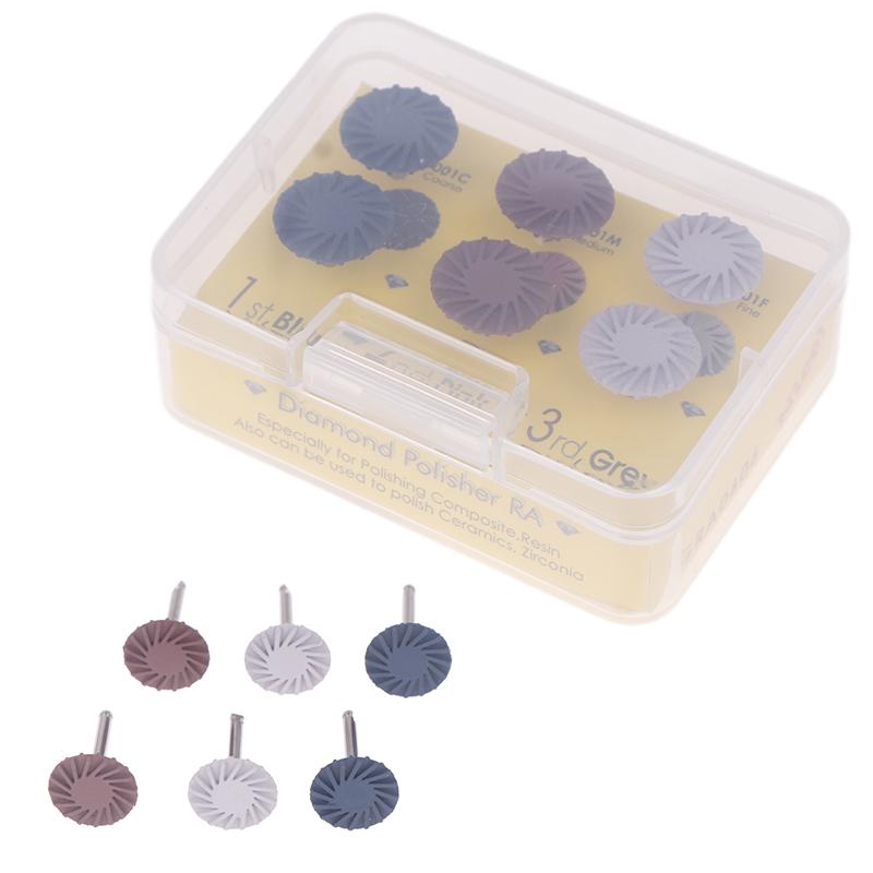 

6Pcs/Set Dental Resin Silicone Polisher Composite Resin Diamond System Ra Polishing Disc Wheel Kit Spiral Golden Silver Tool срібний