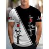 Nuova T-shirt Moda Estiva da Uomo Personalità Fantasia Retrò Stampata T-shirt da Uomo Top