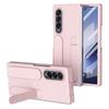 For Samsung Galaxy Z Fold3 5G Case with Tempered Glass Film Kickstand Wristband PC+Silicone Phone Cover
