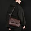 Men's Crossbody Bag Soft Leather Shoulder Bag Business Small Satchel Student Messenger Bag