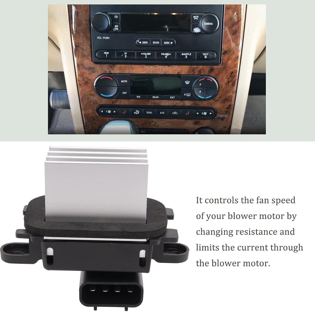 HVAC Blower Motor Resistor Compatible with 2010-2014 Ford F-150 2010-2017 Ford Expedition 2011-2017 Lincoln Navigator Auto Temp Control Replace