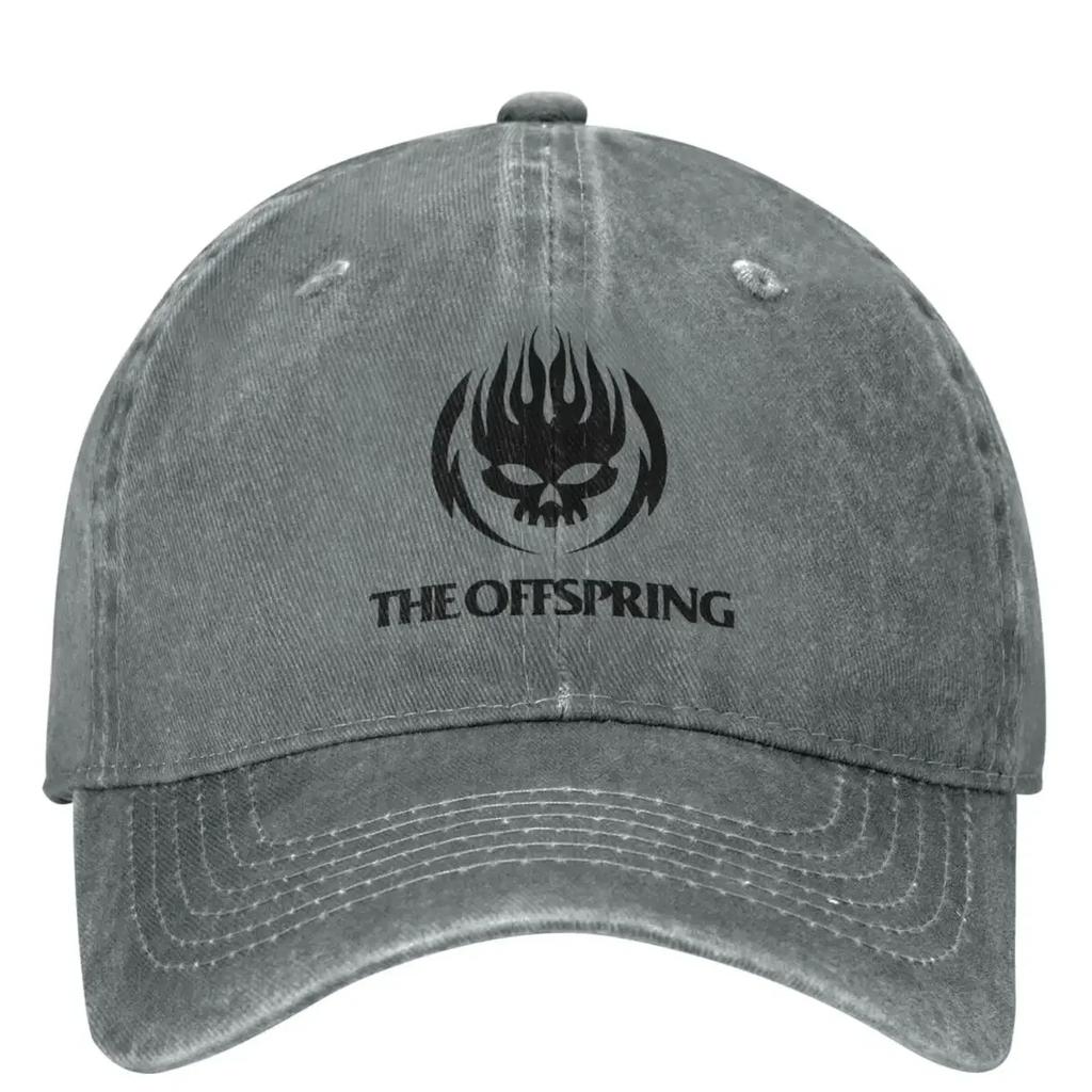 Punk The Offspring Black Logo Washed Baseball Cap Rock Music Band Trucker Dad Hat Unisex Adult Outdoor Sport SunProof Snapback Cap