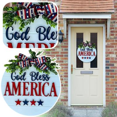 Wooden Welcome Door Sign Door Hanging Independence Day Holiday Decoration Home Sweet