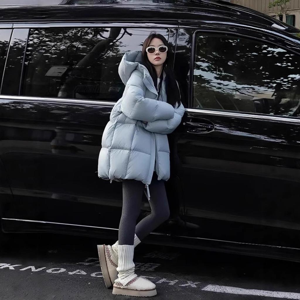 Mittellange und lange neue verdickte Kapuzen-Steppjacke Brotjacke Steppjacke