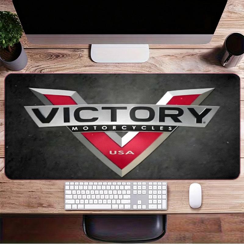 Victory Motorcycle Large Gaming Mouse Pad with Stitched Edges Non-Slip Rubber Base Waterproof Desk Mat for Office and Home