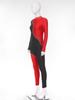 S-3XL Women‘s Dance Bodysuit Sparkly Rhinestones Long Sleeve Pants Back Zipper Color Block Full Coverage Unitard for Skating Ballet