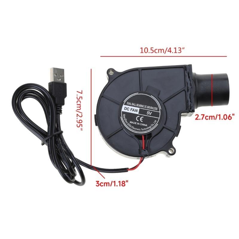 7530 BBQ Blower Fan 5V 7cm USB Cooling Fans Camping Blower Fan BallBearin