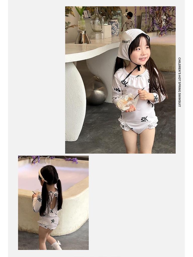 Kids' Korean Long-Sleeve Quick-Dry Sunscreen Swimsuit - Stylish Unisex Swimwear