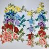 Fashion Elegant Colorful Embroidery Lace Flower Applique 3D Flower DIY Peony Flower Patch Floral Patches Jeans Crafts