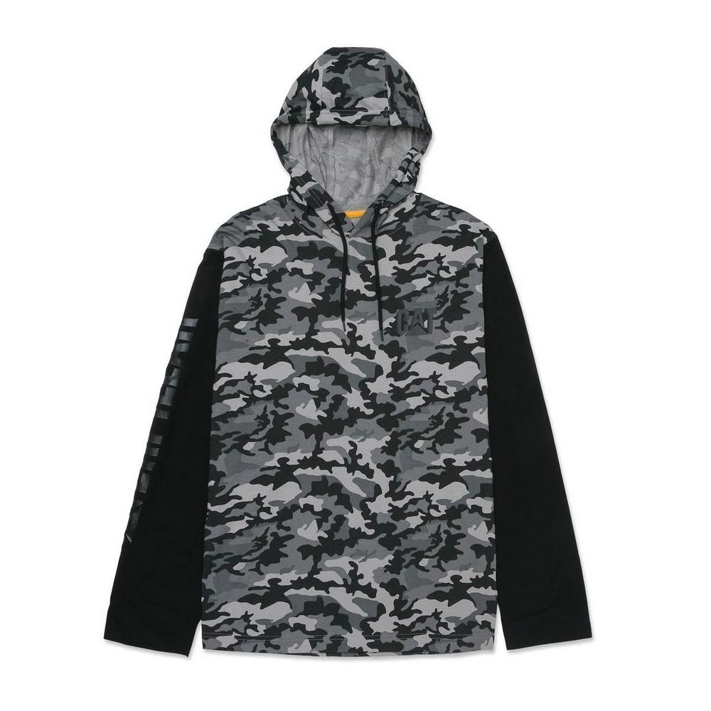Caterpillar Mens Hooded Long-Sleeved T-Shirt