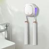 Wall Mounted Toothbrush Holder Portable Cover for Travel Bathroom Black