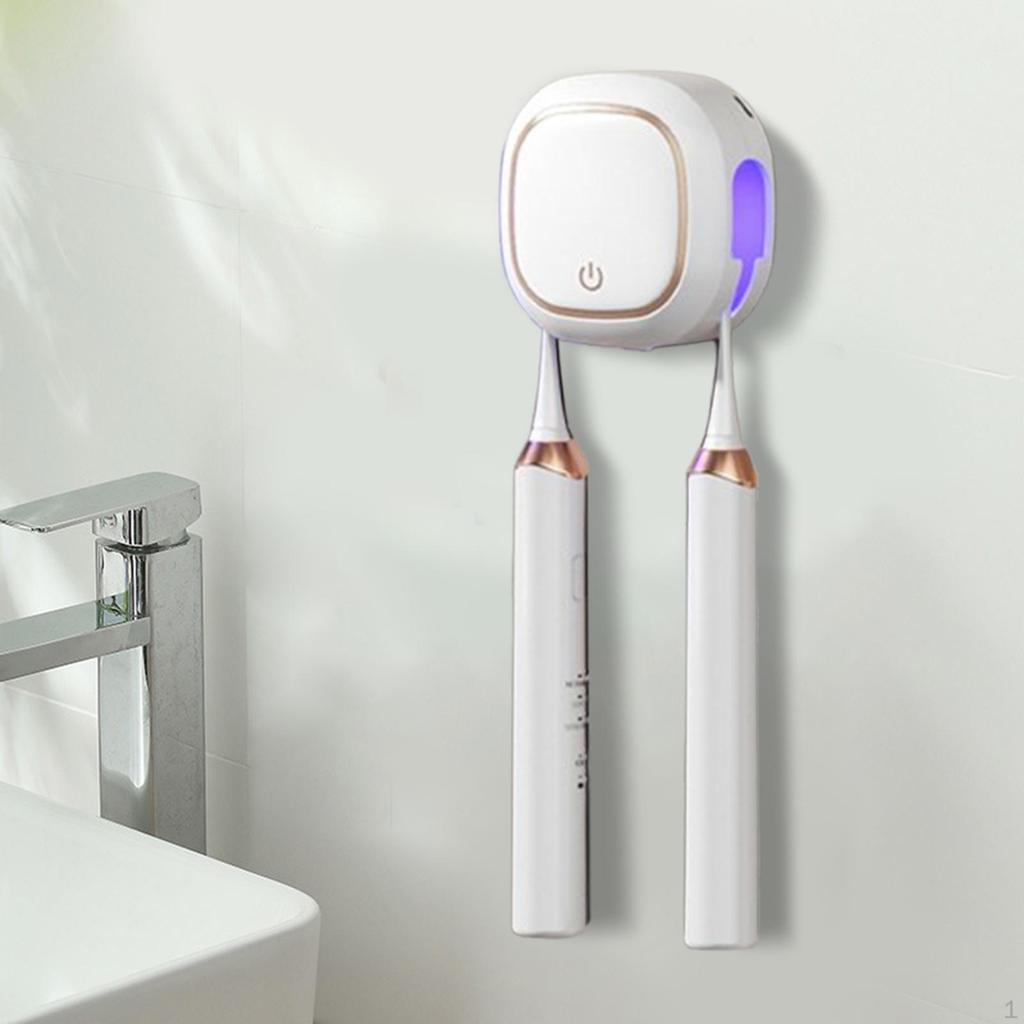 Wall Mounted Toothbrush Holder Portable Cover for Travel Bathroom Black