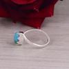 Handmade Turquoise Ring, Open Band Silver Ring, Heart Shape Gemstone Ring for Women
