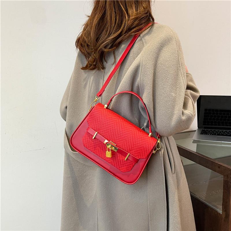 Retro Color Block Women's Shoulder & Crossbody Bag - Light Luxury Small Square Handbag