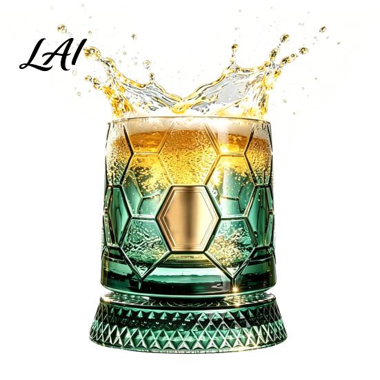 Whisky Aroma Enhancer Glas Drehendes Glas 360 Grad Rotierender Fußballförmiger Becher 245ml