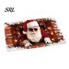 Anti Slip Kitchen Floor Runner 3D Christmas Entrance Rug, Santa Claus Snowman Mat, Non-slip Soft Crystal Velvet Mat Festive Rug for Front Door