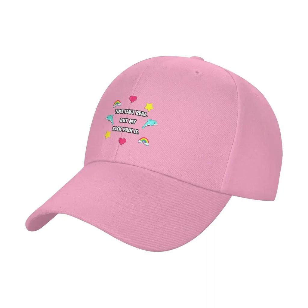 Time Isnt Real But My Back Pain Is Baseball Cap New Hat Hood Sun Hat For Children Sun Hats For Women Unisexs
