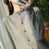 Elegant Women's Wool Knit Cardigan with Lace Collar - Long Sleeve, Loose Fit, Perfect for Spring/Autumn Layering