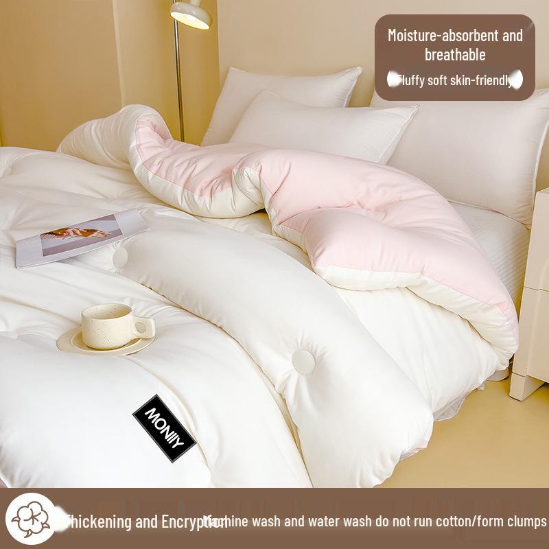 Thickened Warm Quilt Comforter - Soft, Skin-Friendly, All-Season Bedding for Student Dorms