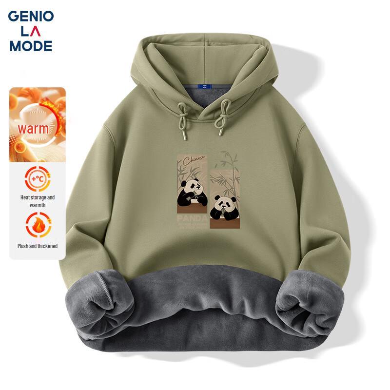 

GENIOLAMODE Мужская толстовка с капюшоном на флисовой подкладке, тяжелая