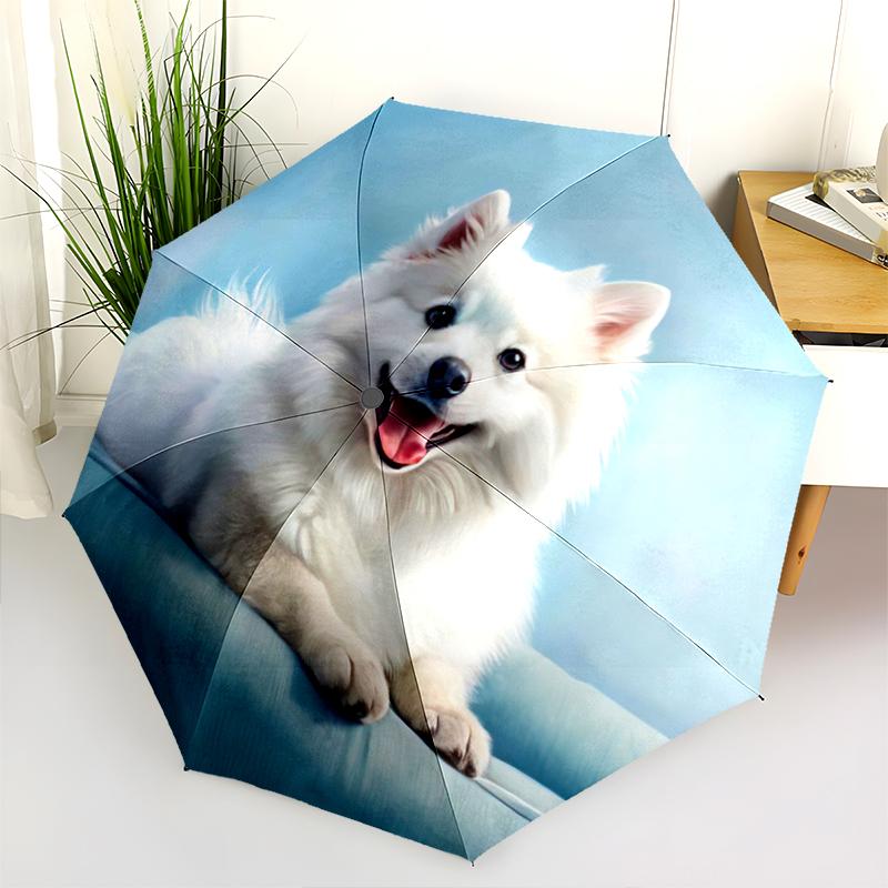 

1PC cute dog pet puppy Umbrella Portable Folding Umbrella Iron Frame Hole Bone Structure Outdoor Home Umbrella A7 разноцветный