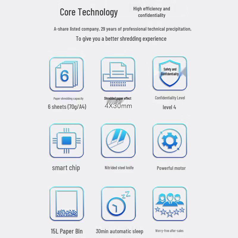 Qixin Level 4 Micro-cut Paper Shredder CN plug (adapter included)