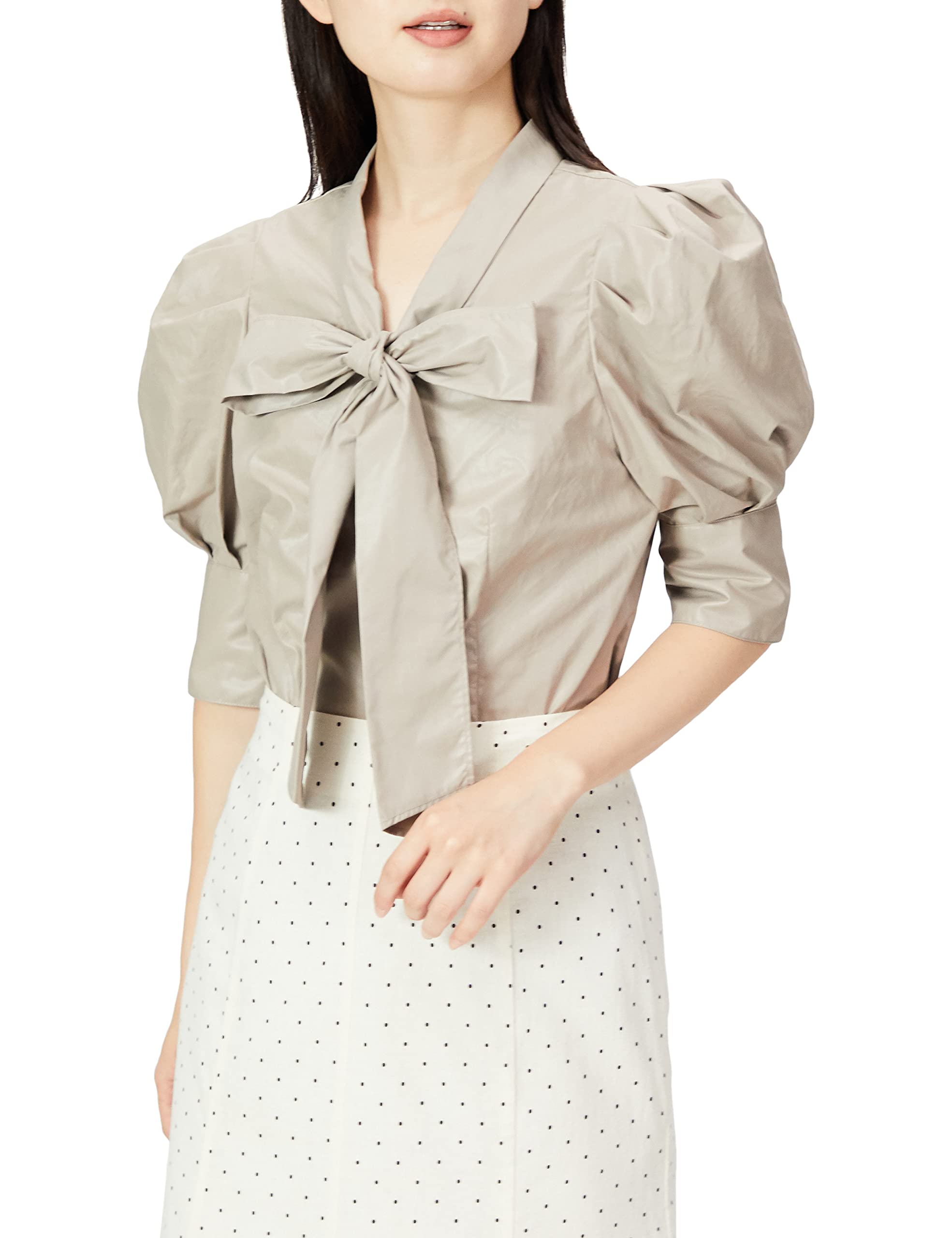 

Snidel Women s Bow Tie Blouse SWFB224161 BEG F