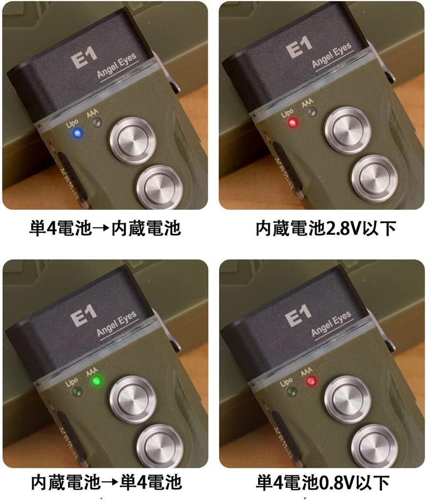 RovyVon E1 Hybrid Battery Dual LED 6500K Cool White Up To 700 Rechargeable Keychain Flashlight with AAA Battery for Dual Power Ultra-Compact