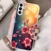 Capa de telefone de vidro banhada a prata com design de flor adequada para Samsung Galaxy S26 S25 S24 S22 S21 S20 FE/Ultra/Plus capa rígida