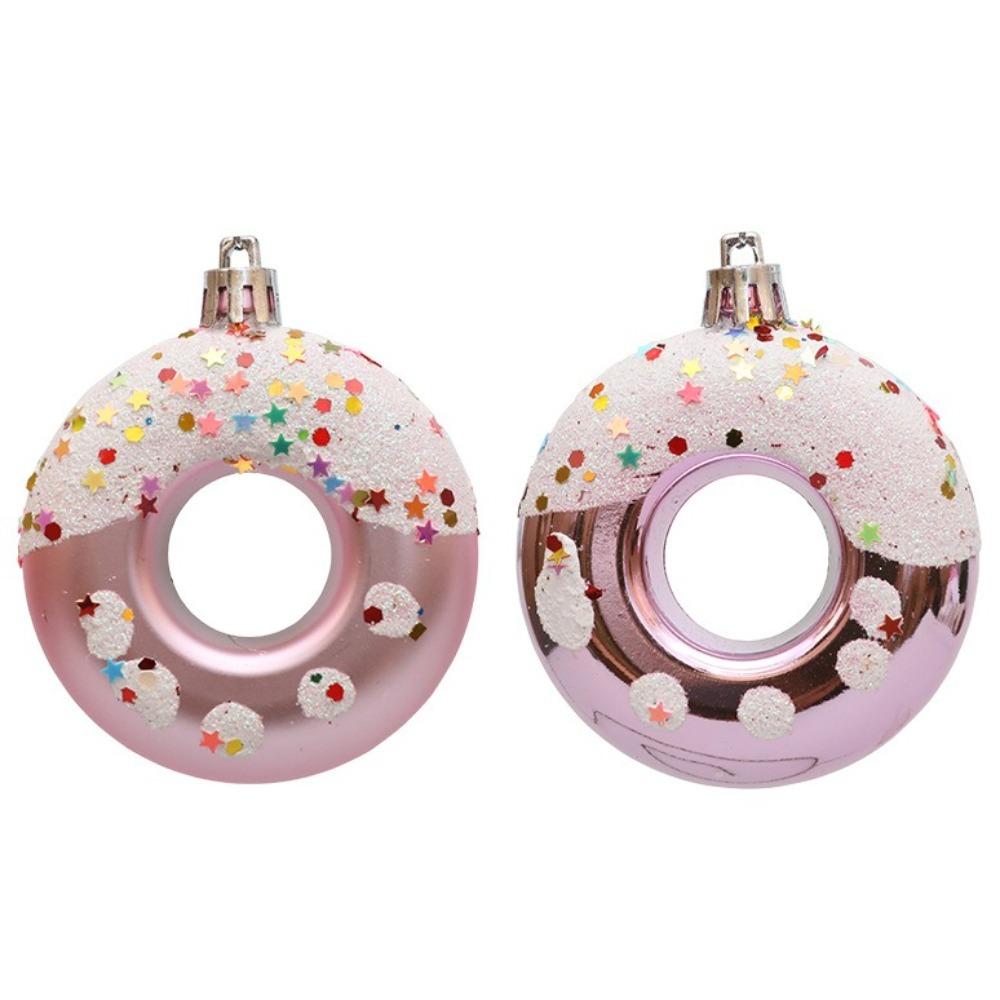 4pcs/Box Doughnut Christmas Tree Ornament Plastic Christmas Gift New Christmas Gifts Boxes Pendant