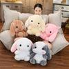 50Cm Lop Ears Rabbit Plush Backpack Stuffed Fluffy Shy Cartoon Animal Double Shoulders Bag Belt Adjustable Plushie Shopping Bag