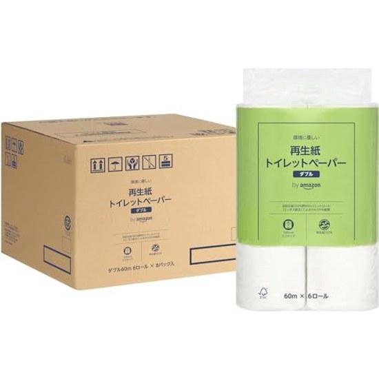 Recycled Paper Toilet Double Length FSC Certified 60m X 48 Rolls (6 8 Packs) Double.