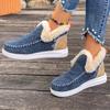 Winter new velvet warm cotton shoes large size thick-soled burrs suede flat-soled snow boots