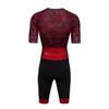 Tuta da Ciclismo Skinsuit Chrono Suit Manica Corta Uomo HVP-025, Rossa, 3XL