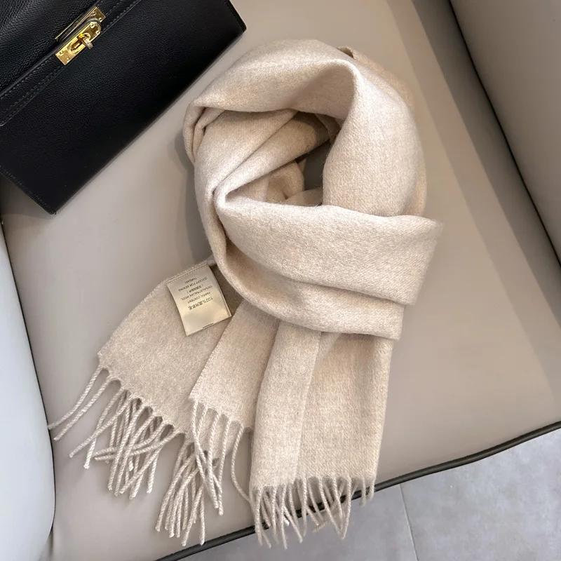 Winter Narrow Scarf 28 Color 100% Wool Scarf Hot Selling Solid Color Scarf Men's and Women's Universal Warm and Cold Proof Scarf