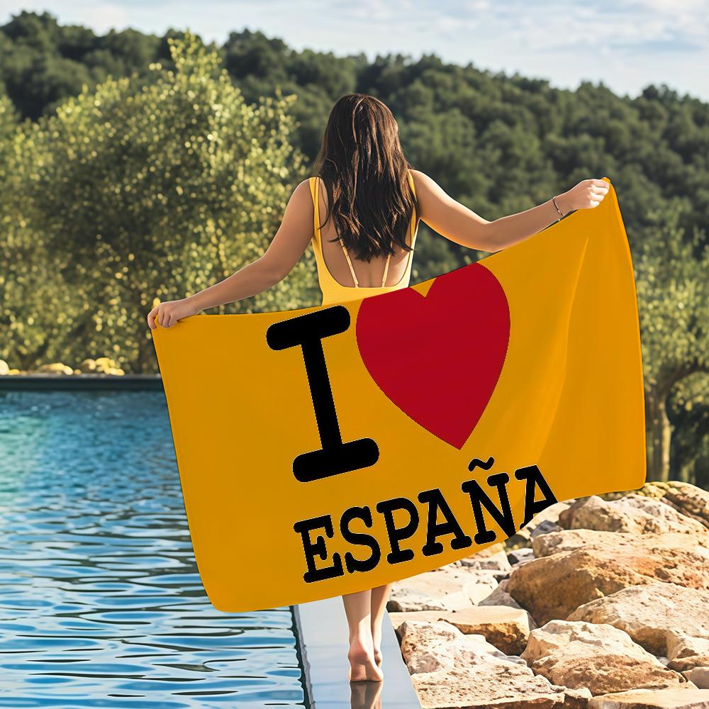 Flag of Espana Spainish Spain Towel Drying Bath Towel Applicable To Light Swimming Camping Yoga Beach Out