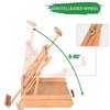 Foldable Studio Easel Angle & Height Adjustable Beechwood Painting and Display Easel, Portable Sturdy Table Desktop Holder Stand with Drawer