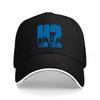 JL Logo Black Baseball Cap with Blue Graphic Design Adjustable Fit for Unisex and Women Street Style Fashion Hat