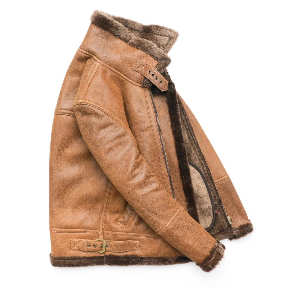 Chinese Size Super Quality Shearling Coat Men Soft Warm 100% Natural Fur Coat Winter Male Leather Clothing