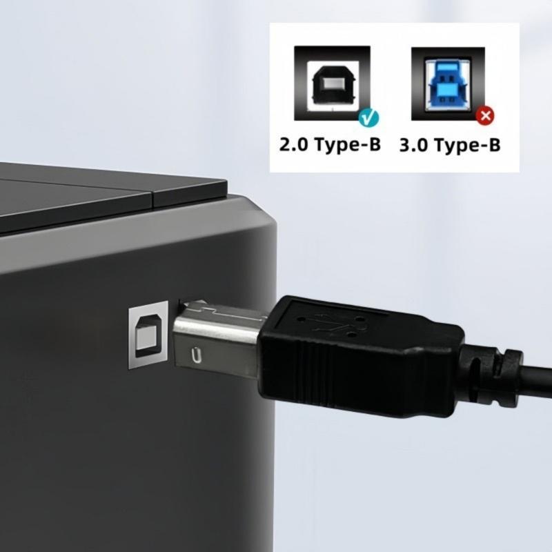 PVC Printer Scanner Cable USB Type C to USB 2.0 B Interfaces Enhancing Signal Stability Suitable for Various Devices