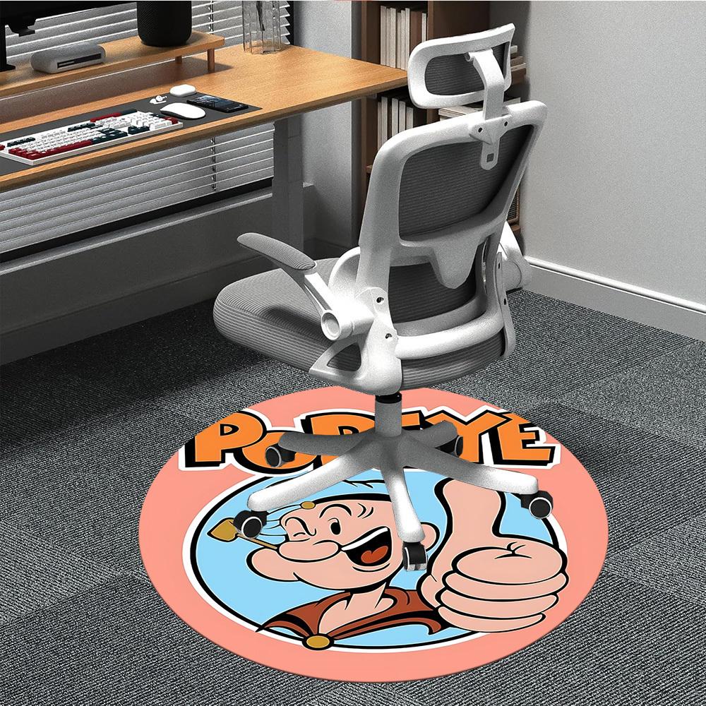 

1pc Popeye Logo Office Round Area Rug,Bedroom Living Room Home Decor, Room Deco a1016064 80cm by 80cm