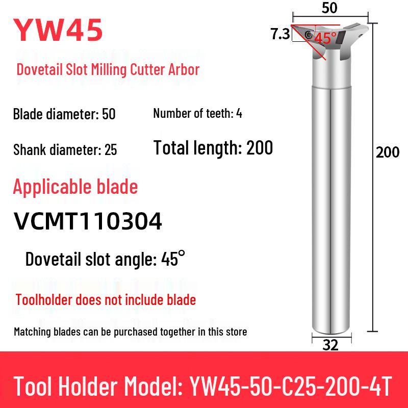 45°-75° CNC V-Shaped Dovetail Groove Milling Cutter with Inner Hole