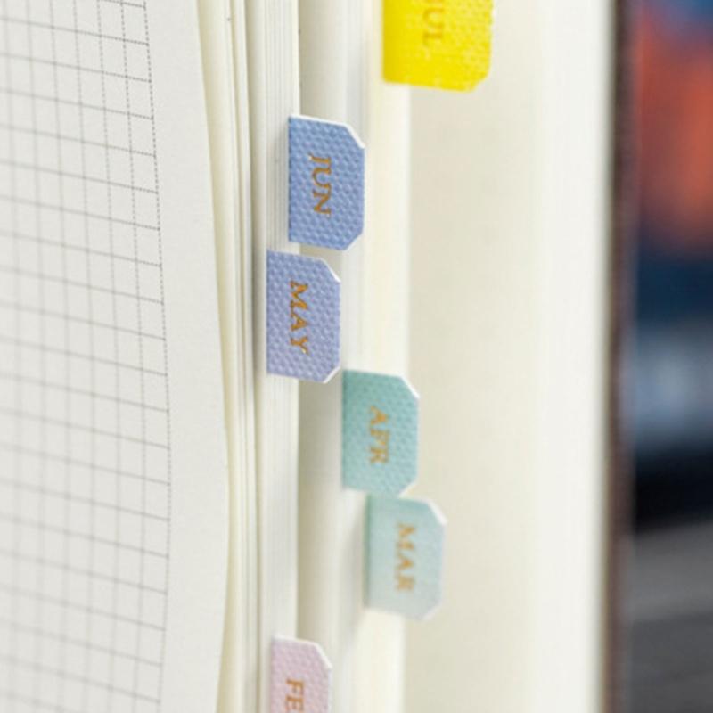 10 Sheets Adhesive Monthly Planner Tabs Monthly Plan Stickers Index Sticker Decorative Calendar Adhesive Index