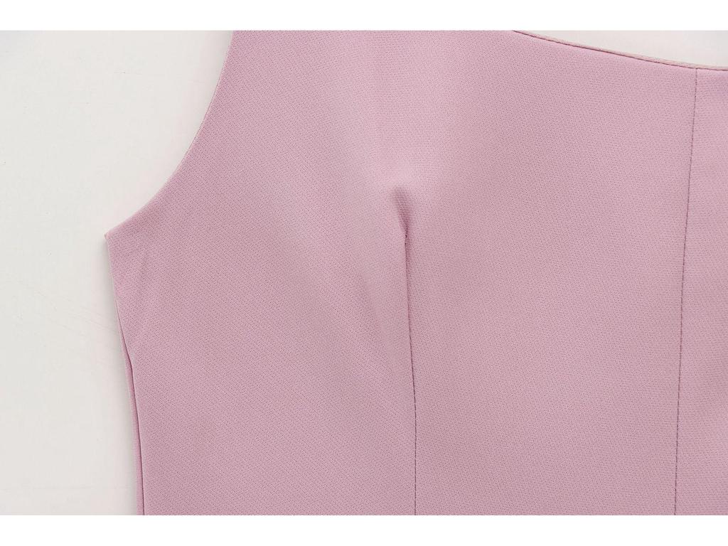 Spring/Summer 2025 European & American Style Women's Sleeveless Wide-Pleated Jumpsuit Dress