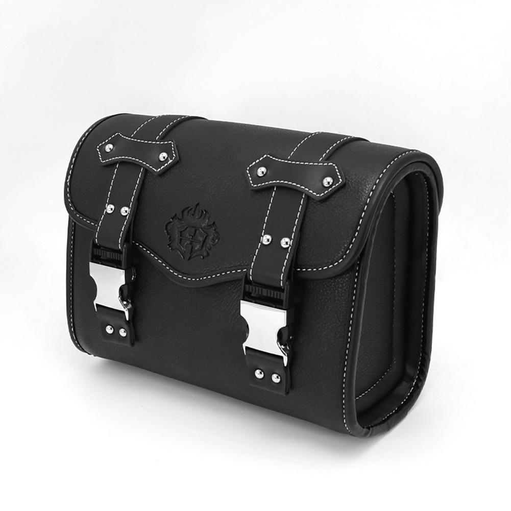 Motorcycle Handlebar Bags PU Leather Waterproof Cycling Luggage Bag Large Capacity Retro Hanging Tool Bag For Motorbike ATVs
