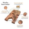 Handmade & Handcraft Foldable Book Holder | Rehal | Book Holding Stand with Intricate Carvings and Leaf Print | Rehal for Religious Holy Books