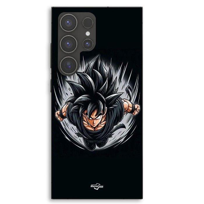 Coque de téléphone - MANIACASE - Samsung Galaxy S23 Ultra - Silicone TPU - Motif Dragon Ball Black Goku - Noir